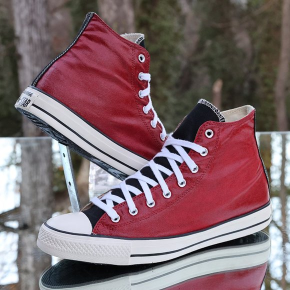 Converse Chuck Taylor All Star High Top Custom Red Black Green - Picture 7 of 14